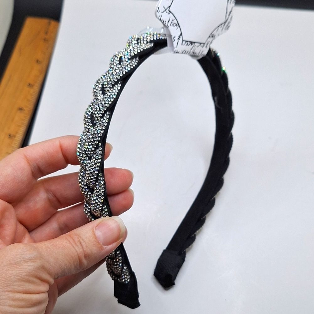 Braided rhinestone headband